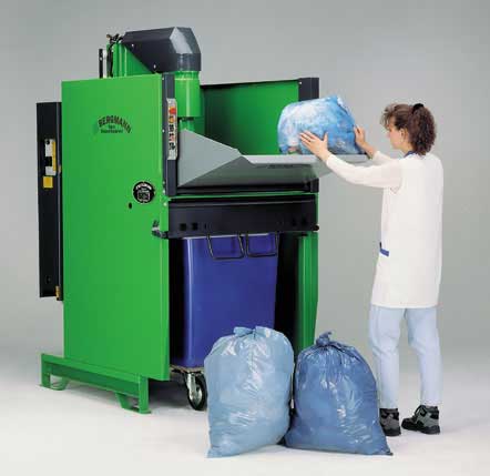 Abfall-Pack-Station APS 800/600 - Kontinuierlich beschickbarer Abfallverdichter mit rotierender Verdichtungseinheit für Rollbehälter